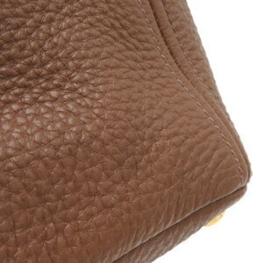 Prada bag metal logo leather PALISSANDRO brown Vitello Daino shoulder handbag - Picture 6 of 6